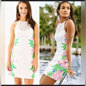 Lilly Pulitzer pearl shift tropical fruit lace.Size 0